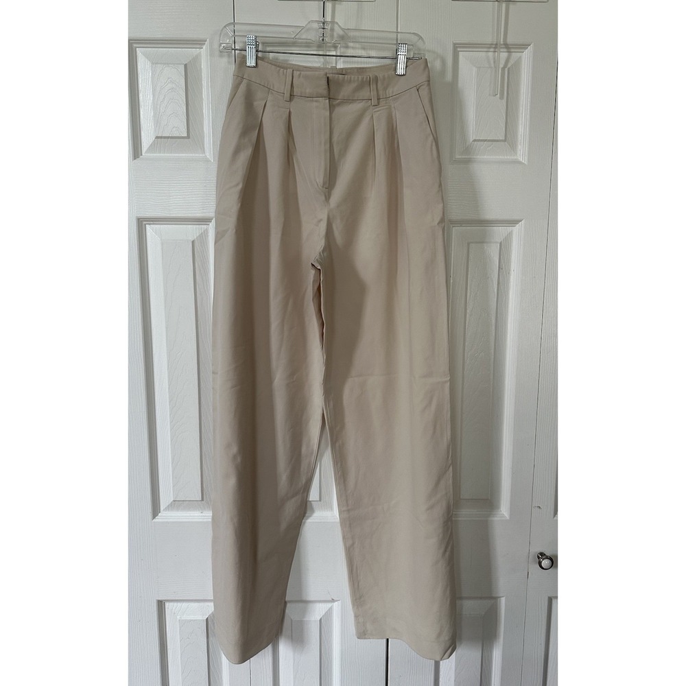 Theory Women's Beige Wide-Leg Pants Size 2